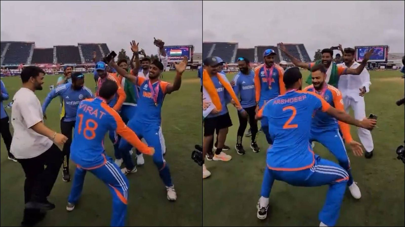 Watch: Rinku Singh joins Virat Kohli, Arshdeep Singh and others as they dance on 'Tunak Tunak' after T20 World Cup 2024 triumph in Barbados Watch: Rinku Singh joins Virat Kohli, Arshdeep Singh and others as they dance on 'Tunak Tunak' after T20 World Cup 2024 triumph in Barbados