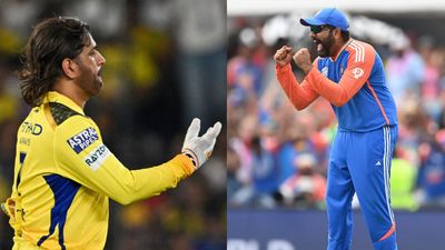 Rohit Sharma reacts to MS Dhoni's Instagram post after India became T20 World Cup 2024 champions Legendary MS Dhoni (left) and India captain Rohit Sharma in this frame. (Getty)