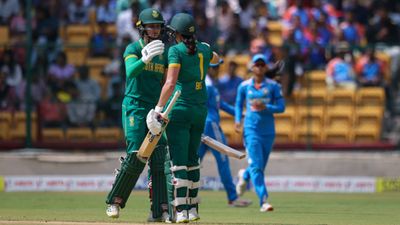 South Africa announce squad for three-match T20I series against Team India Laura Wolvaardt of South Africa celebrates with team mate Tazmin Brits after scoring a half century during 3rd ODI against India on June 23. (Getty)