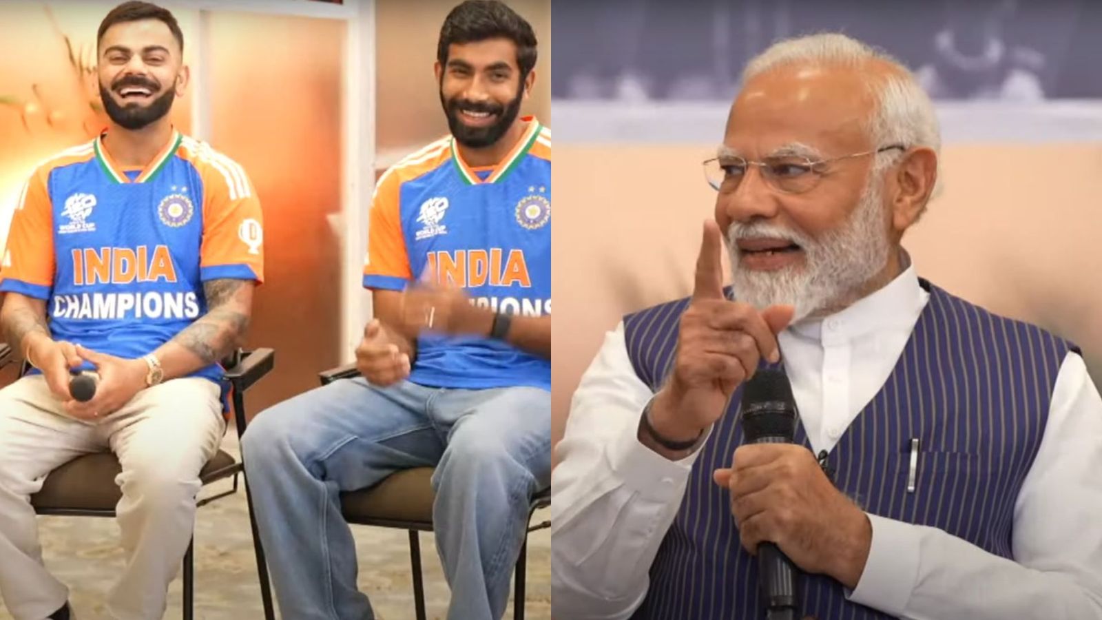 'Ye Chahal ka idea tha kya?': PM Narendra Modi's hilarious question about Rohit Sharma's trophy-collecting walk leaves everyone in splits 'Ye Chahal ka idea tha kya?': PM Narendra Modi's hilarious question about Rohit Sharma's trophy-collecting walk leaves everyone in splits