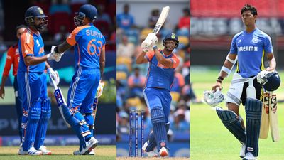 Maharashtra CM announces massive prize money for Rohit, Suryakumar, Yashasvi, Shivam with special statue after India's T20 World Cup win From left: Rohit Sharma, Suryakumar Yadav, Shivam Dube and Yashasvi Jaiswal in this frame. (Getty)