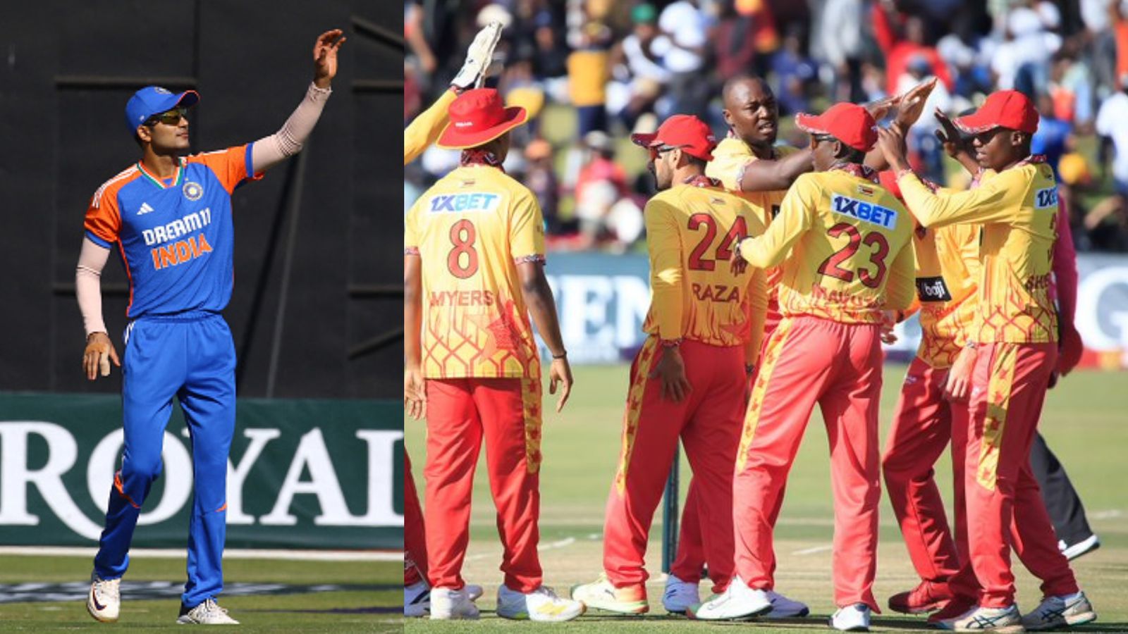 Shubman Gill takes blame for India's humiliating loss against Zimbabwe in 1st T20I, says 'would've been best for us if...' India's stand-in skipper Shubman Gill (left) in Zimbabwe players celebrate in this frame. (Getty-X)