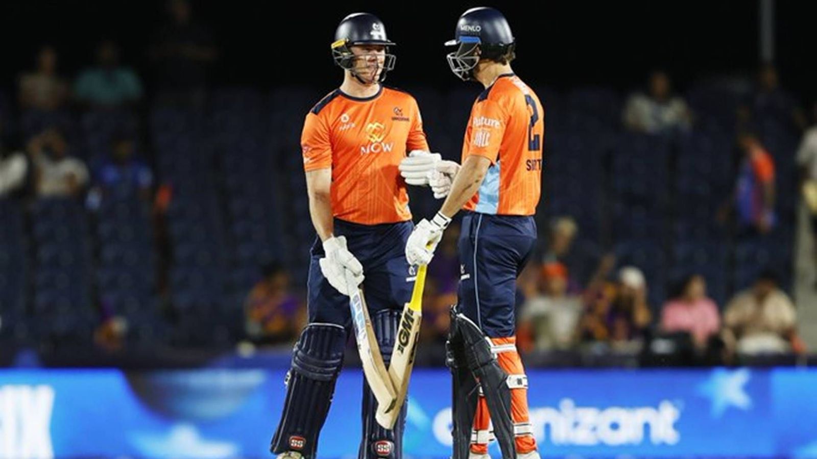 Former RCB opener and Punjab Kings batter's fifties help San Francisco Unicorns beat LA Knight Riders by 6 wickets Finn Allenn and Matthew Short during the run chase against LA Knight Riders (Photo Courtesy: San Francisco Unicorns)