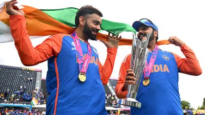 WATCH - Virat Kohli, Rohit Sharma's hug that went unnoticed during IND vs SA T20 World Cup 2024 Final Virat Kohli and Rohit Sharma in frame (Getty)