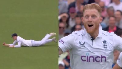 WATCH: Harry Brook's insane one-handed catch leaves Ben Stokes in complete disbelief during ENG vs WI's 1st Test Harry Brook's insane one-handed catch leaves Ben Stokes in complete disbelief during ENG vs WI's 1st Test. (Screengrab-X)