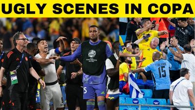 Uruguay players exchange blows, BRAWL with fans in stands after Copa America SF loss vs Colombia SportsTak