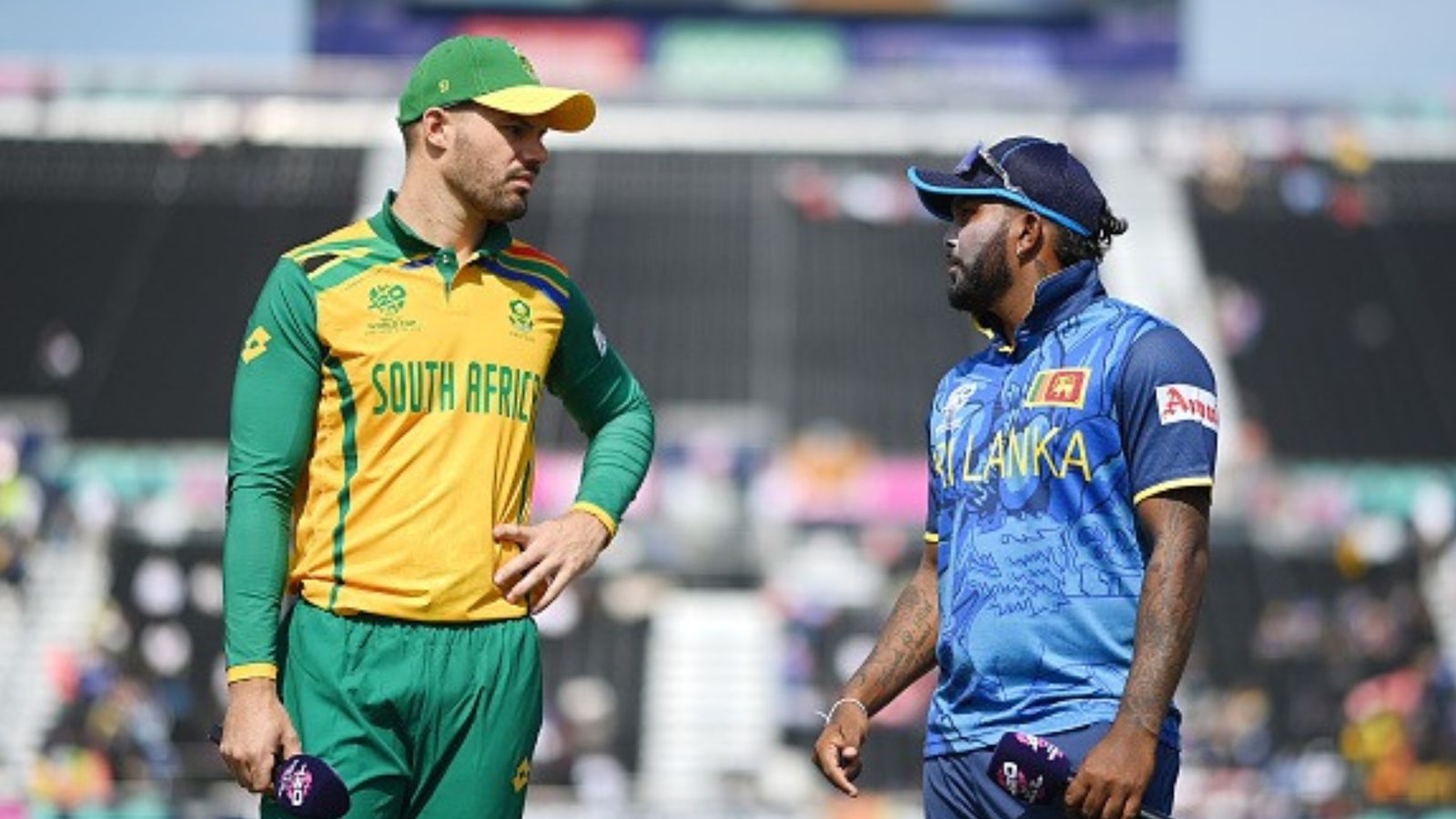 World no.1 player resigns from T20I captaincy after team's flop show in T20 World Cup 2024 South Africa's Aiden Markram (left) and Sri Lanka's Wanindu Markram in this frame. (Getty)