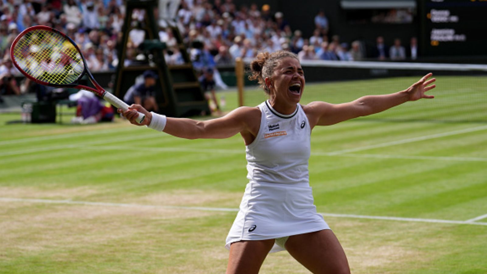 Jasmine Paolini scripts history after storming into Wimbledon final post beating gutsy Donna Vekic in thriller, becomes 1st to bag this feat Jasmine Paolini celebrates winning her match against Donna Vekic on day eleven of the 2024 Wimbledon Championships at the All England Lawn Tennis and Croquet Club, London. (Getty)