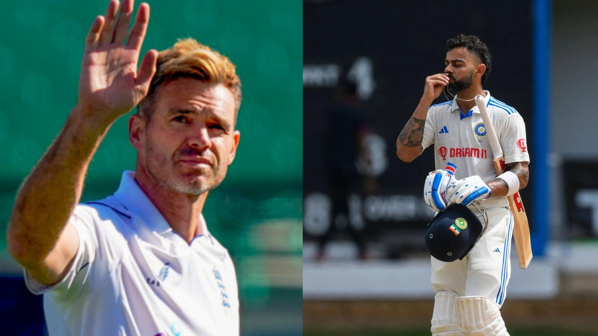 James Anderson gives special mention to Virat Kohli with 'inferior' remark after his retirement following England's win in Lord's Test Legendary England pacer James Anderson (left) and India's batting maestro Virat Kohli in this frame. (Getty)