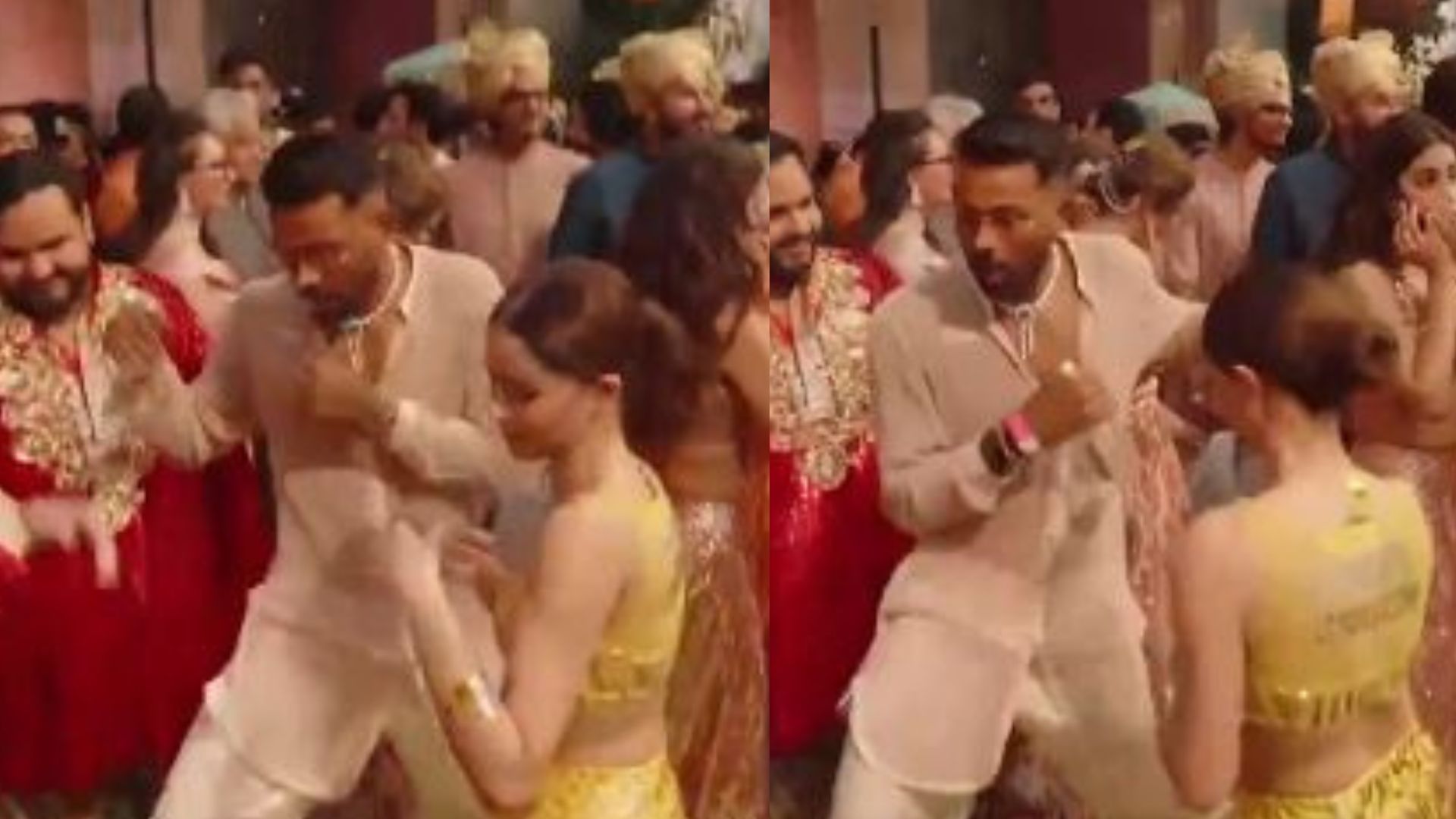 Watch: Hardik Pandya, Ananya Pandey rock the dance floor with electrifying moves at Anant Ambani-Radhika Merchant's Wedding Hardik Pandya, Ananya Pandey rock the dance floor with electrifying moves at Anant Ambani-Radhika Merchant's Wedding. (Screengrab-X)