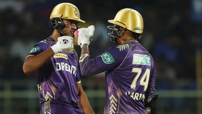 KKR batter apologises to Saina Nehwal for his insensitive 'let's see how she goes when Bumrah bowls 150k's bumpers at her head' comment Angkrish Raghuvanshi fist-bumps Sunil Narine during IPL 2024 (File Photo)