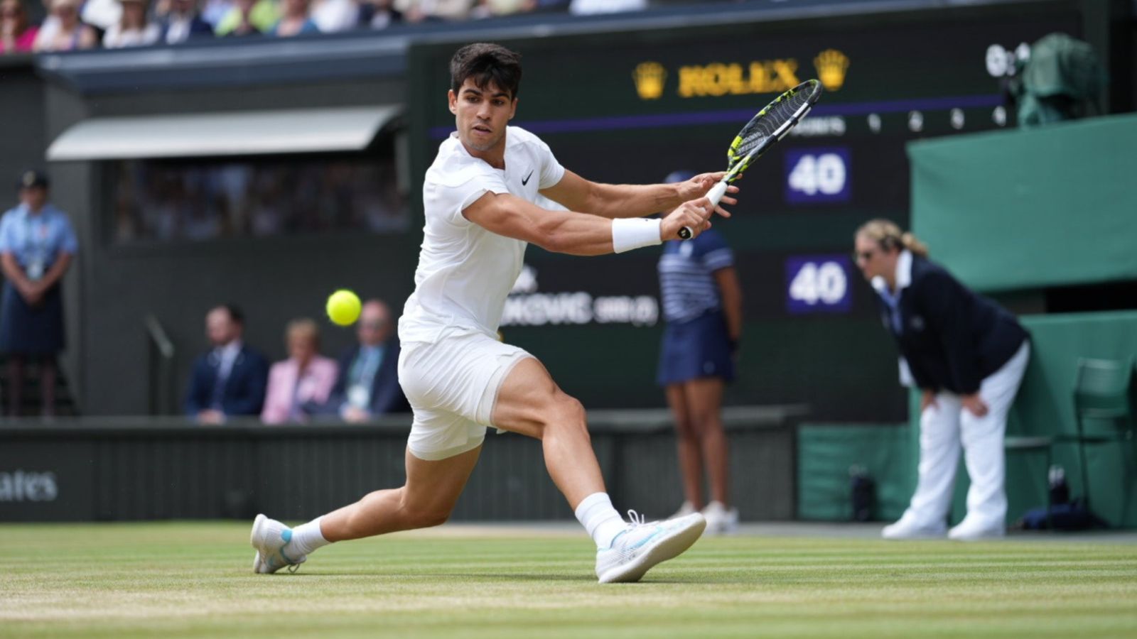 Carlos Alcaraz successfully defends Wimbledon title after gunning down mighty Novak Djokovic in straight sets Carlos Alcaraz in this frame. (X)