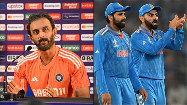 India's outgoing batting coach Vikram Rathour names two players who can replace Virat Kohli and Rohit Sharma and become team's 'backbone' India's outgoing batting coach Vikram Rathour; Rohit Sharma and Virat Kohli during ODI World Cup 2023 (File Photo: Getty Images)