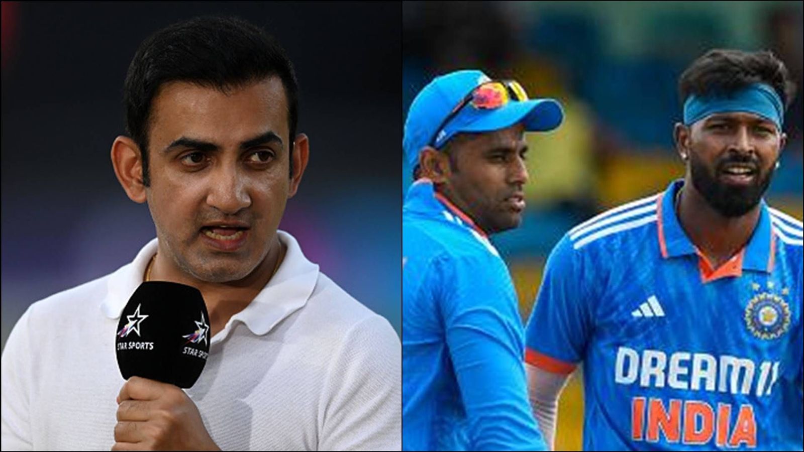 Gautam Gambhir didn't pitch for Suryakumar Yadav as T20I captain but doesn't want someone whose workload becomes an issue: Report Gautam Gambhir as broadcaster; Suryakumar Yadav and Hardik Pandya in action (File Photo)