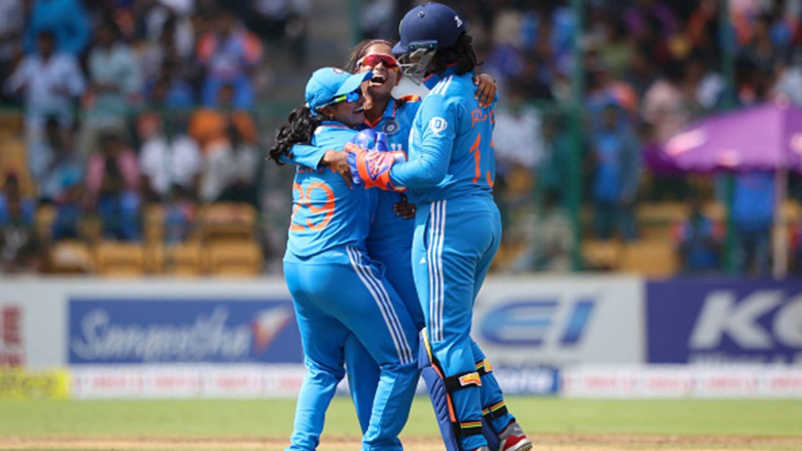 Big blow to Team India! Spinner who took 2 wickets vs Pakistan ruled out of Asia Cup 2024, Gujarat Giants bowler named replacement Shreyanka Patil celebrates a wicket with her teammates (File Photo: Getty Images)