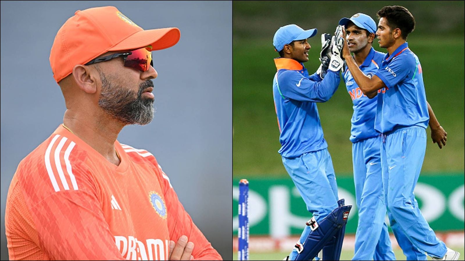 'Over-bowled is perhaps the right word': Former India bowling coach blames state associations for Under-19 World Cup-winning pacers getting lost Former India bowling coach Paras Mhambrey; Kamlesh Nagarkoti celebrates a wicket (Getty Images)