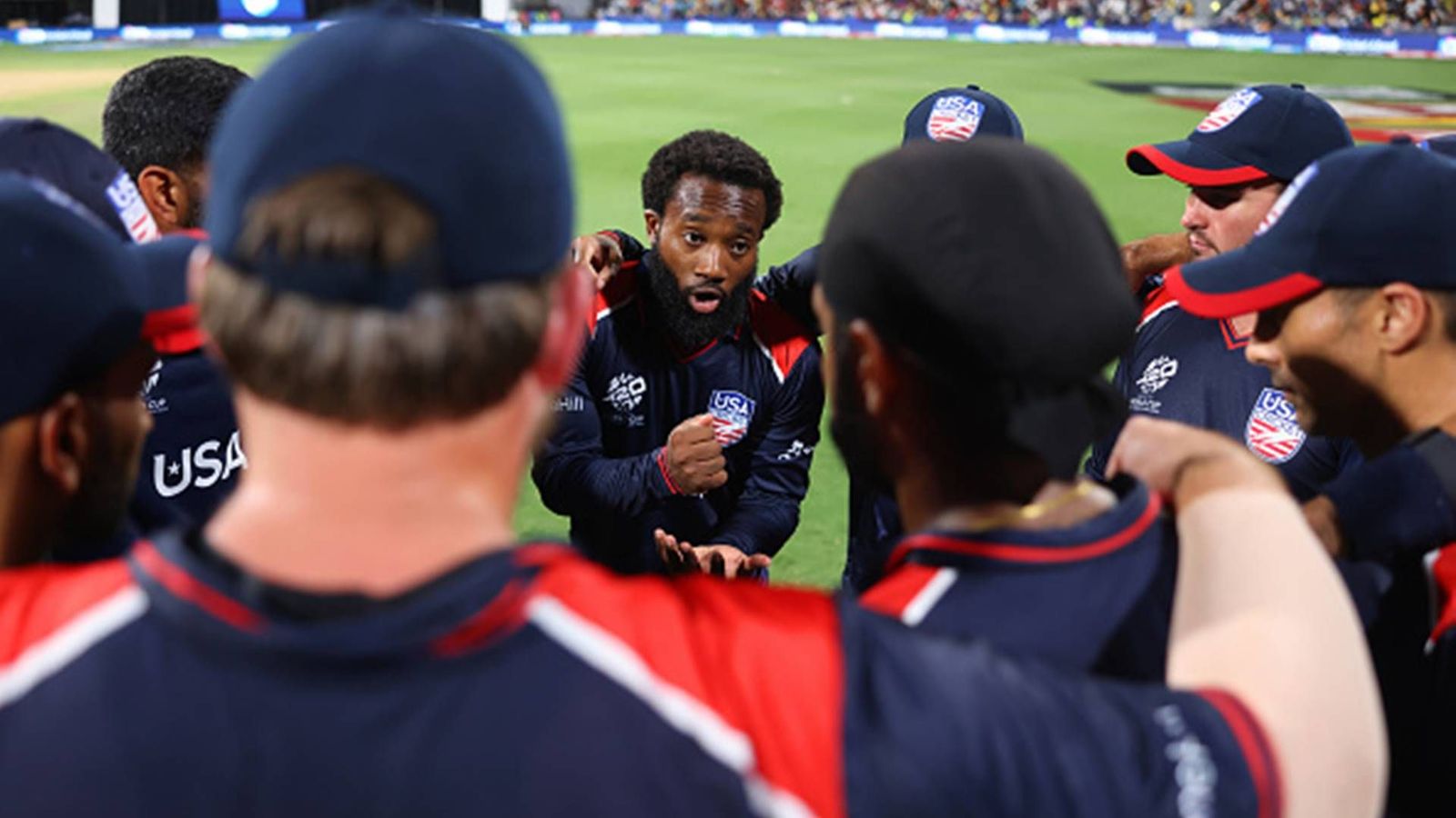 ICC puts USA Cricket on notice after poorly conducted T20 World Cup 2024, may face 12-month suspension Aaron Jones talks to his players during team huddle (Getty Images)