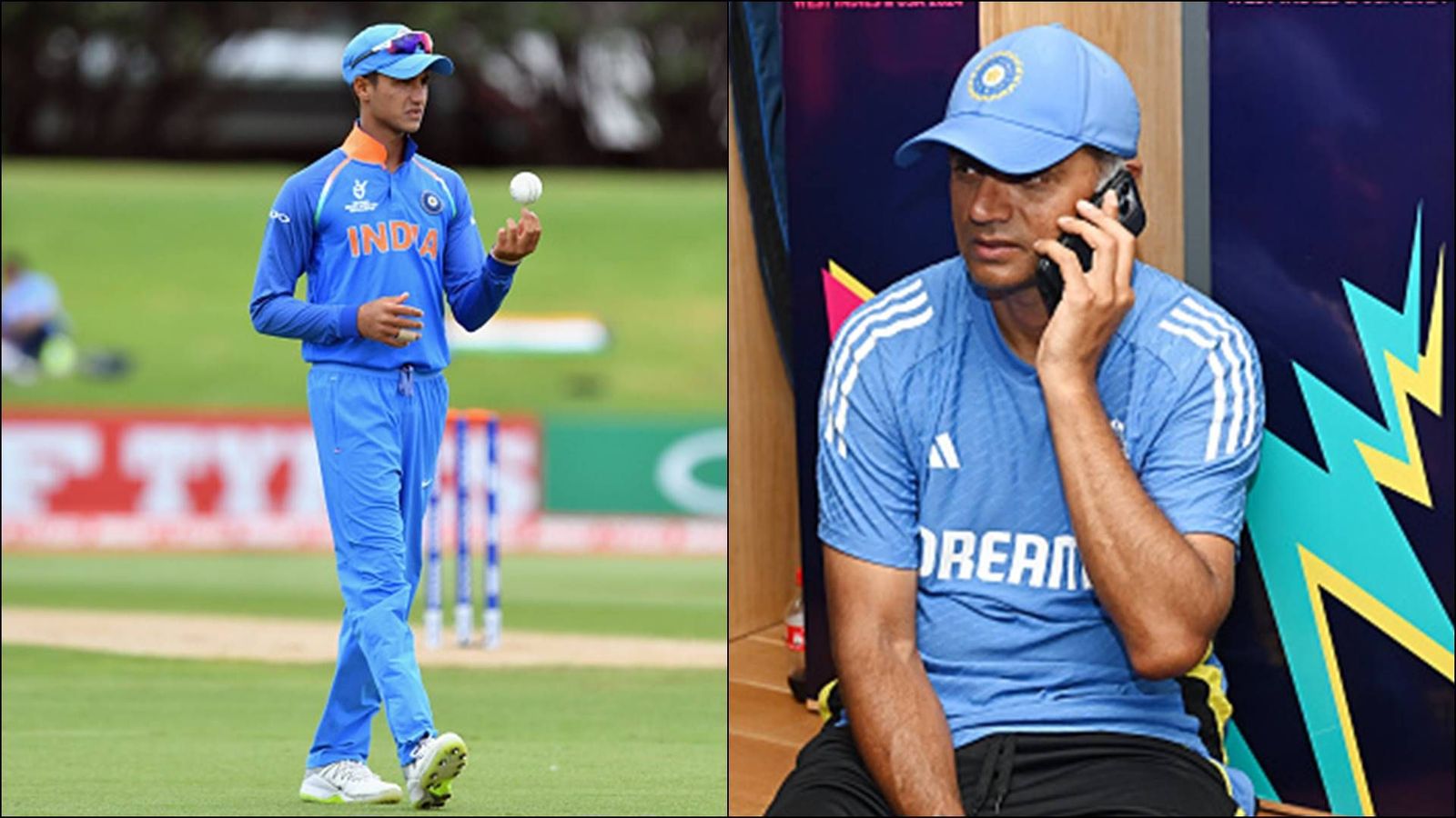'If they abuse, you also give it back': Abhishek Sharma reveals Rahul Dravid's dressing room advice that stunned everyone Abhishek Sharma during Under-19 World Cup 2018, Rahul Dravid in dressing room (Getty Images)