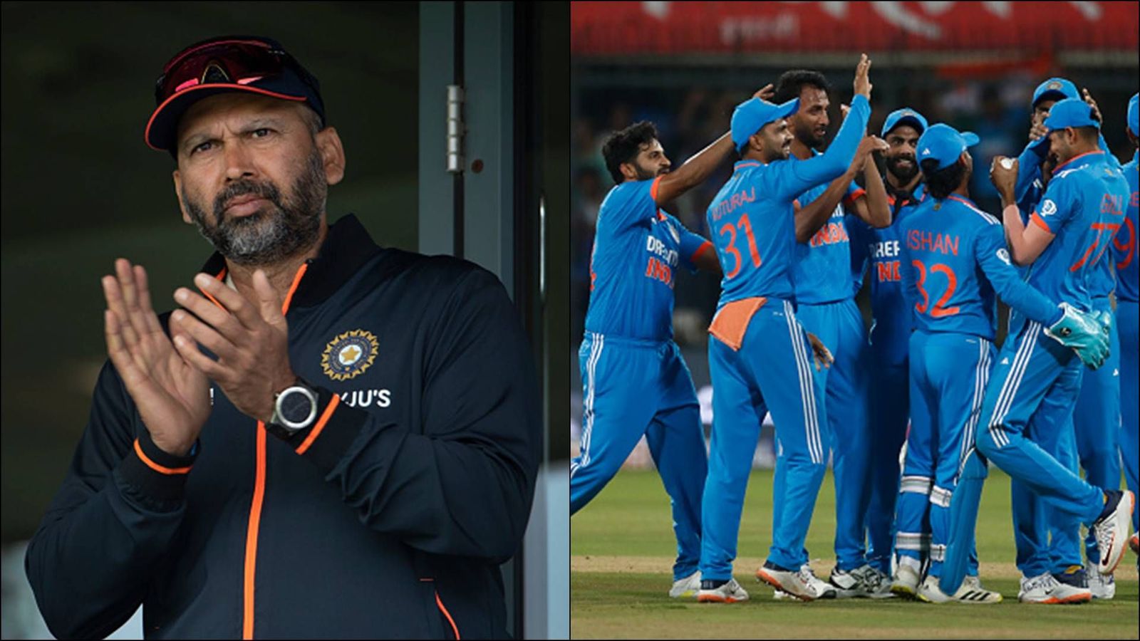 Not Arshdeep Singh, former India bowling coach believes this Rajasthan Royals pacer will provide variety to attack on Australia and South Africa pitches India's bowling coach Paras Mhambrey; Prasidh Krishna celebrates a wicket with teammates (Getty Images)