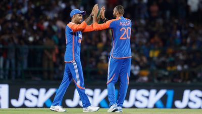 Axar Patel reveals how Suryakumar Yadav motivated him when he was getting hit for boundaries, says 'Whenever you get hit, he comes and...' Axar Patel and Suryakumar Yadav celebrate a wicket against Sri Lanka (Getty Images)