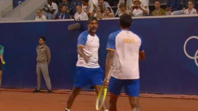 End of India’s tennis challenge in Paris Olympics 2024 as Rohan Bopanna-Sriram Balaji crash out after loss vs France in straight sets Rohan Bapanna and N Sriram Balaji after losing their last group stage match at Paris Olympics 2024 (Screengrab: X)