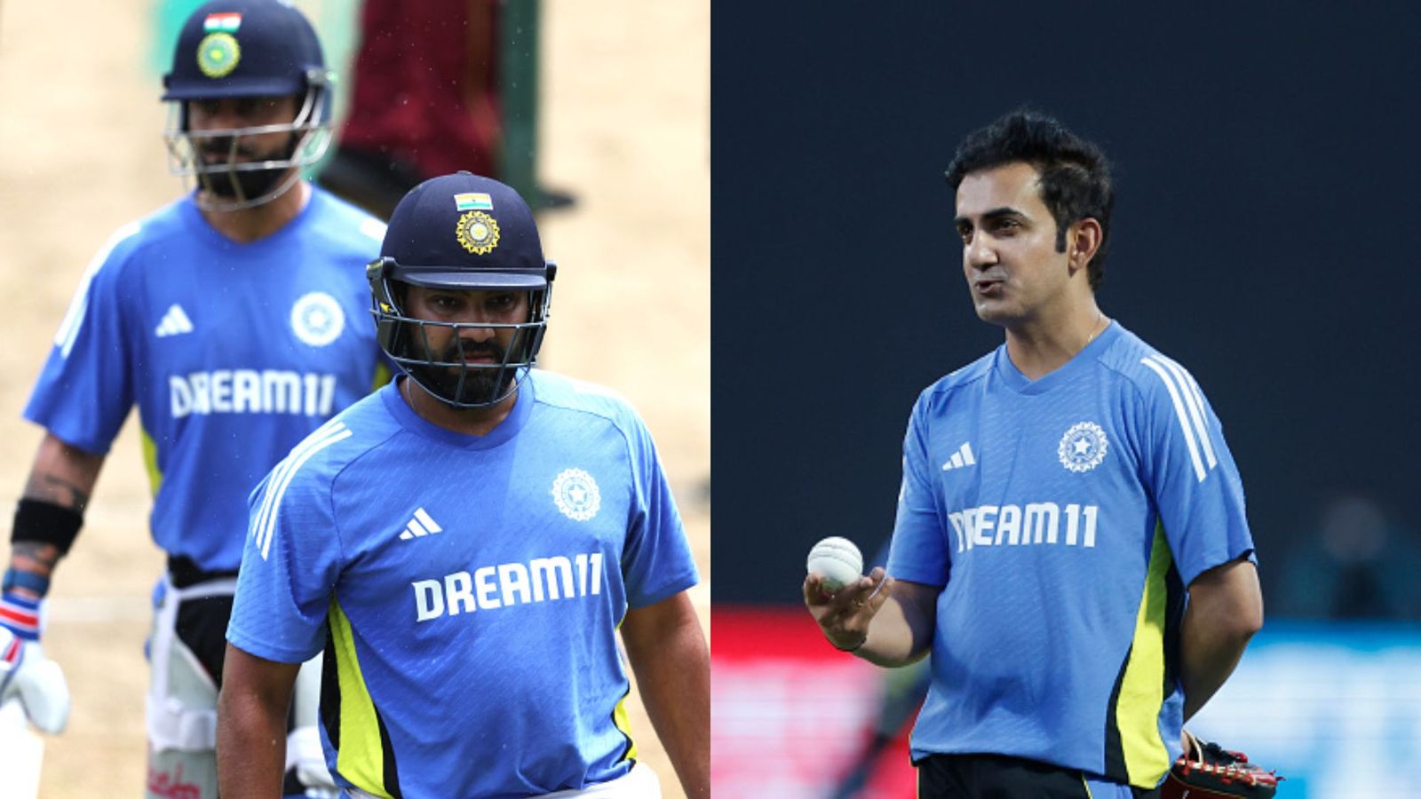 Not Gautam Gambhir, this member of coaching staff to oversee Rohit Sharma, Virat Kohli's first net session in Sri Lanka ahead of ODI series Rohit Sharma, Virat Kohli and Gautam Gambhir (getty)