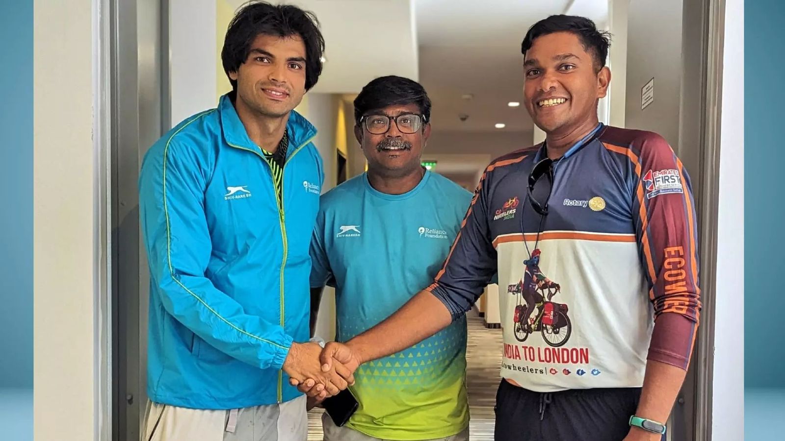 Meet Fayis Asraf Ali, Neeraj Chopra's supporter who cycled to Paris from India to cheer for Javelin star in Olympics 2024 Neeraj Chopra with Fayis Asraf Ali