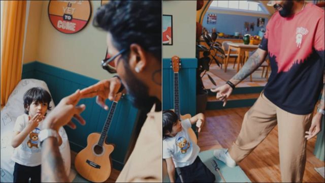 Hardik Pandya posts special video on son Agastya's birthday, writes 'You keep me going every single day!' in heartfelt note Hardik Pandya with his son Agastya (Screengrab: Hardik's Instagram)