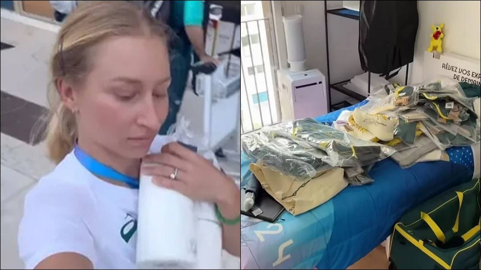 Several athletes leave Olympic Village for hotels due to unavailability of basic amenities, Olympians purchase their own toilet paper Daria Saville documenting her stay at the Olympic village (Screengrab: X)