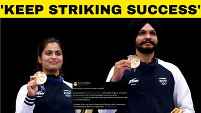 'Electrifying Performance' - Social Media lauds Manu & Sarabjot's historic medal in Paris Olympics SportsTak