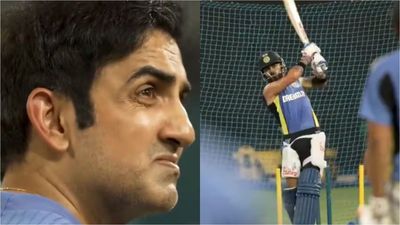 WATCH - Gautam Gambhir's priceless reaction to Ro-Ko smashing jaw-dropping shots in nets ahead of 1st ODI vs Sri Lanka Gautam Gambhir and Virat Kohli in the frame (Twitter)