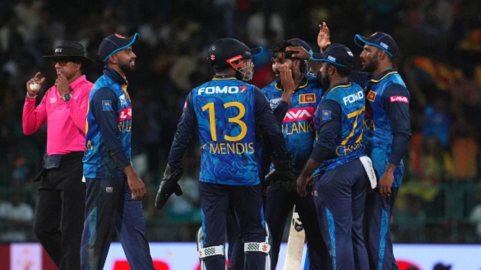 Massive blow for Sri Lanka, superstar player ruled out of entire series ahead of 2nd ODI against India, replacement revealed Sri Lanka's Wanindu Hasaranga (C) celebrates the wicket of K L Rahul (not in picture) of India with teammates during first ODI on August 2. (Getty)
