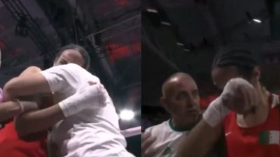 WATCH: Amidst ridiculous and unnecessary gender row, boxer Imane Khelif breaks down in tears after assuring bronze medal in Paris Olympics Amidst ridiculous and unnecessary gender row boxer Imane Khelif breaks down in tears after assuring bronze medal in Paris Olympics