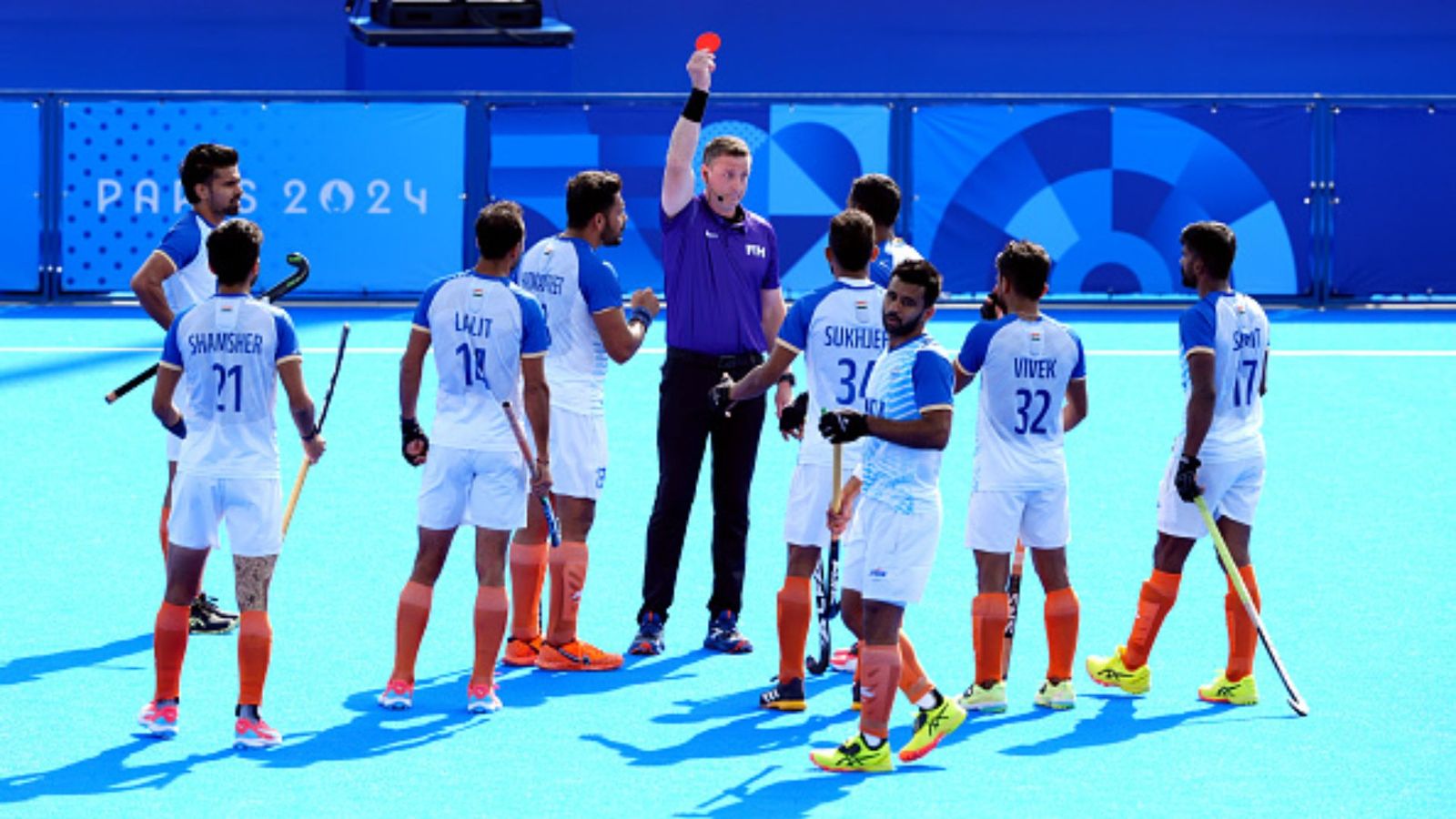 Paris Olympics 2024: Big blow to Indian hockey team ahead of semi-final; Amit Rohidas suffers one-match ban due to this reason Indian hockey team when Amit Rohidas got red card (Getty)