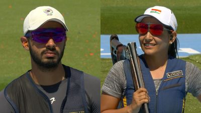 Paris Olympics 2024: Another heartbreak for India as Anant-Maheshwari duo lose Skeet shooting event's Bronze medal match by 1 point Anantjeet Singh Naruka and Maheshwari Chauhan in frame (Twitter)