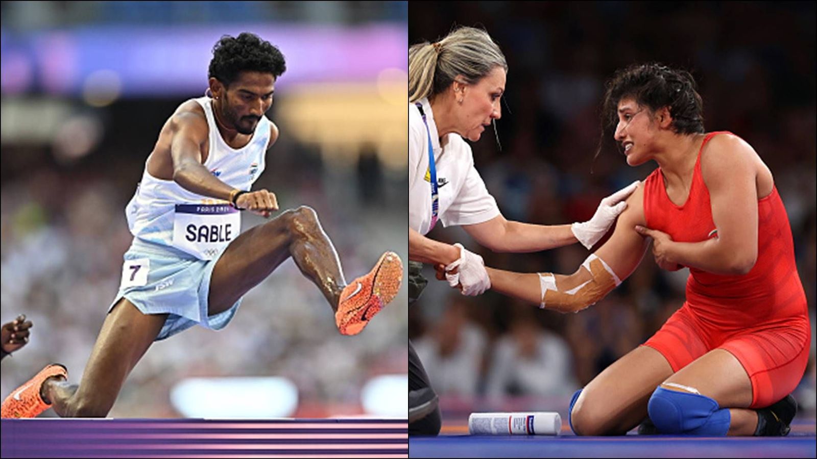 Paris Olympics 2024, Day 10 Round-up: Sable's historic entry into final, wrestler Nisha, Lakshya Sen and skeet shooters suffer heartbreak Avinash Sable in action; Nisha Dahiya in tears after injury (Getty Images)