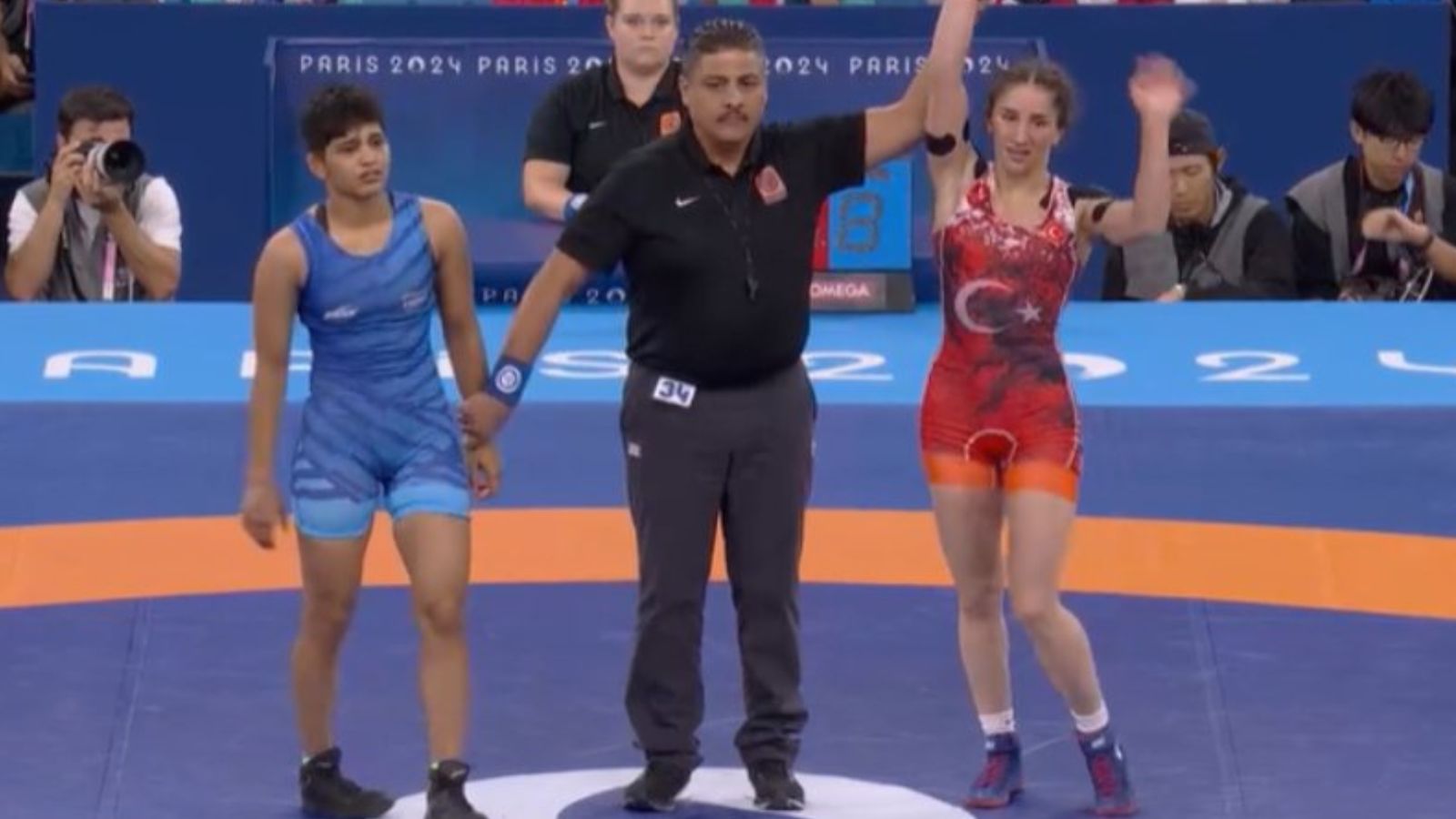 Paris Olympics: After 1st round defeat, Antim Panghal's bronze repechage dream ends as India suffers another heartbreak in wrestling Paris Olympics: After 1st round defeat, Antim Panghal's bronze repechage dream ends as India suffers another heartbreak in wrestling. (Screengrab-X)