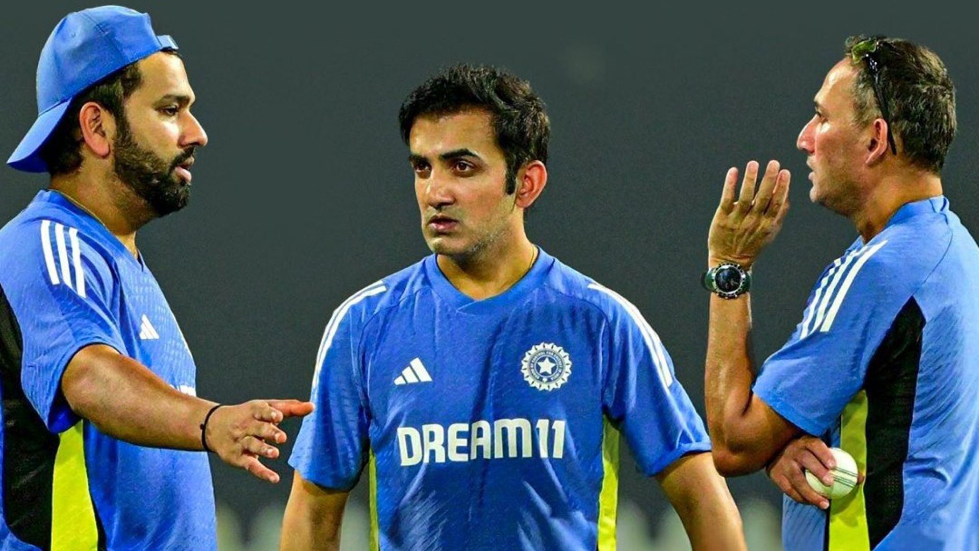 'ODI series harney ka gift Gautam Gambhir': Ex-PAK cricketer trolls Team India after series loss against Sri Lanka Rohit Sharma, Gautam Gambhir and Ajit Agarkar in frame (Twitter)