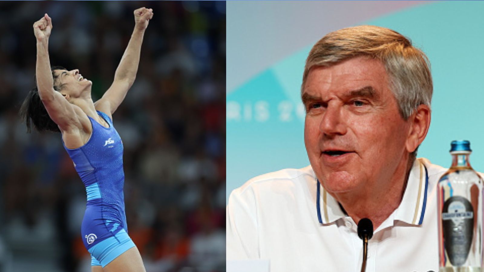 IOC president Thomas Bach gives his verdict on Vinesh Phogat's silver medal appeal after Olympics disqualification, says 'my answer is...' IOC president Thomas Bach (right) and India's star wrestler Vinesh Phogat in this frame. (Getty)