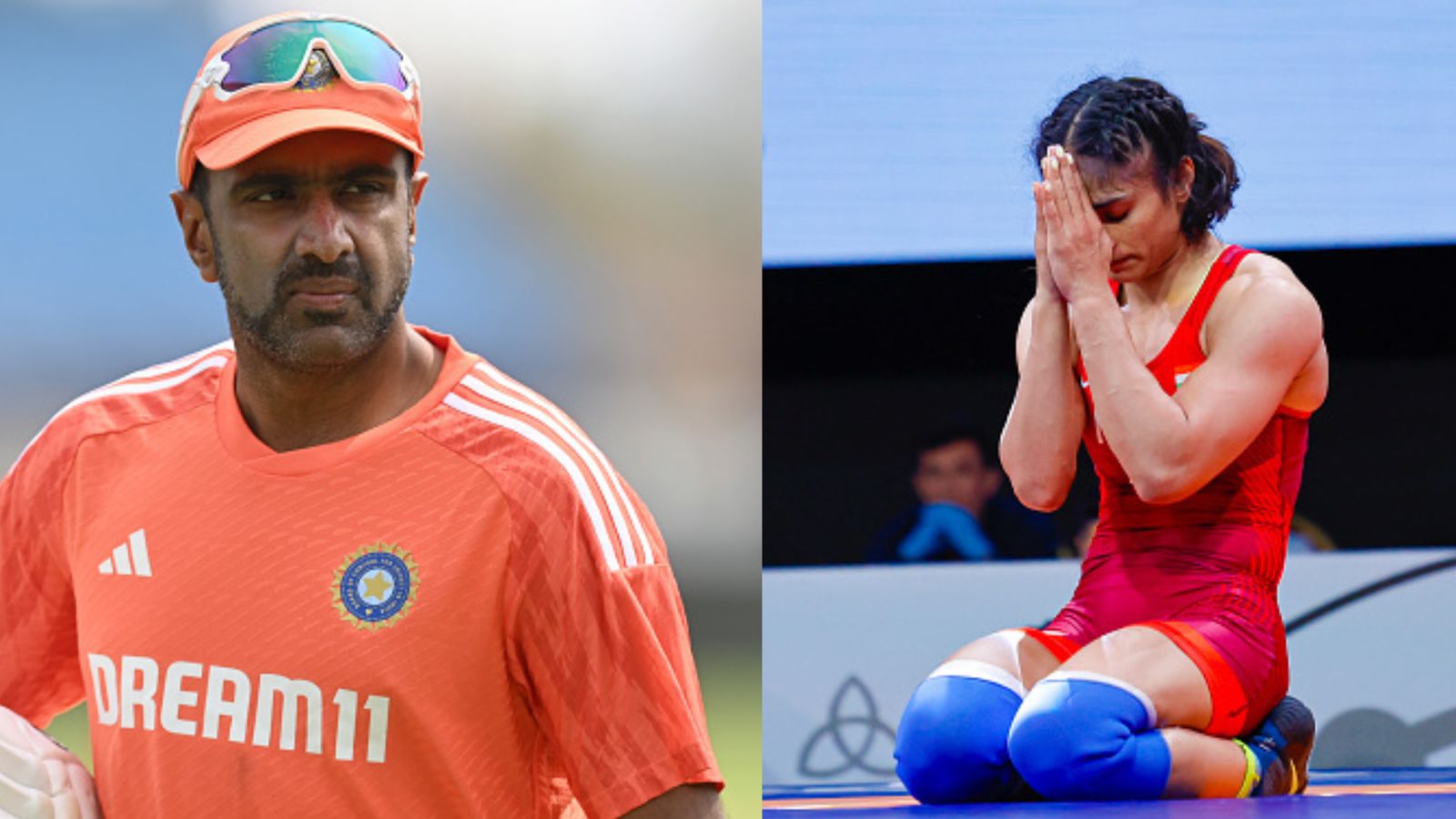 R Ashwin has his say on Vinesh Phogat's heartbreaking Olympics disqualification, says 'she has faced a lot of difficulties' India's ace spinner R Ashwin (left) and superstar wrestler Vinesh Phogat in this frame. (Getty)