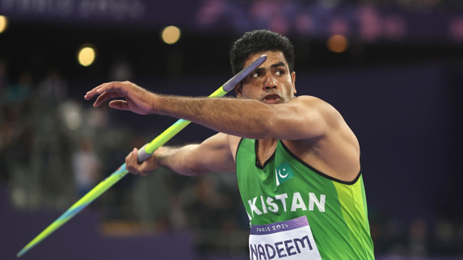 Paris Olympics: Javelin star Arshad Nadeem to be conferred with Pakistan's second highest civilian honour, Hilal–i-Imtiaz, for historic gold Pakistan's javelin star Arshad Nadeem in this frame. (Getty)