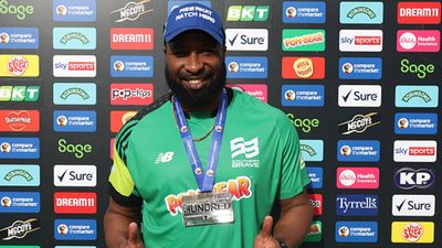 'He has got me out on a lot of times, had to see what...': Kieron Pollard reveals his mindset after hitting MI New York teammate Rashid Khan for 5 sixes on trot Kieron Pollard after winning the 'Hero of the match' (Getty Images)