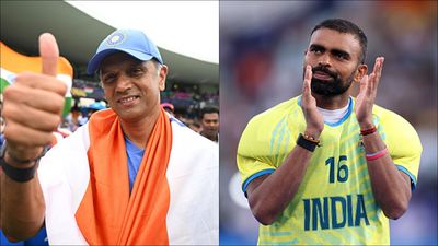'Maybe by 2028, I can produce 20 or 40 players': Coach PR Sreejesh aims to become Rahul Dravid of Indian hockey after retirement Rahul Dravid after India's T20 World Cup 2024 triumph; PR Sreejesh after the bronze medal match (Getty Images)