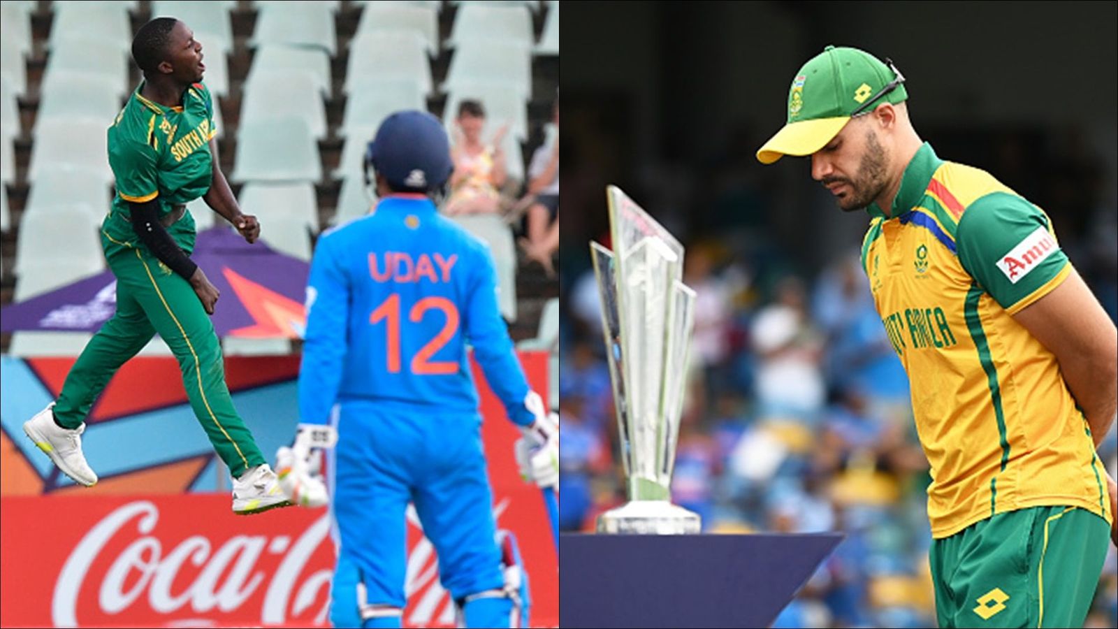 No Rabada, Klaasen, Nortje and Jansen as South Africa announce T20I squad for West Indies; 18-year-old Mumbai Indians pacer gets maiden call-up Kwena Maphaka celebrates a wicket; South Africa skipper Aiden Markram (Getty Images)