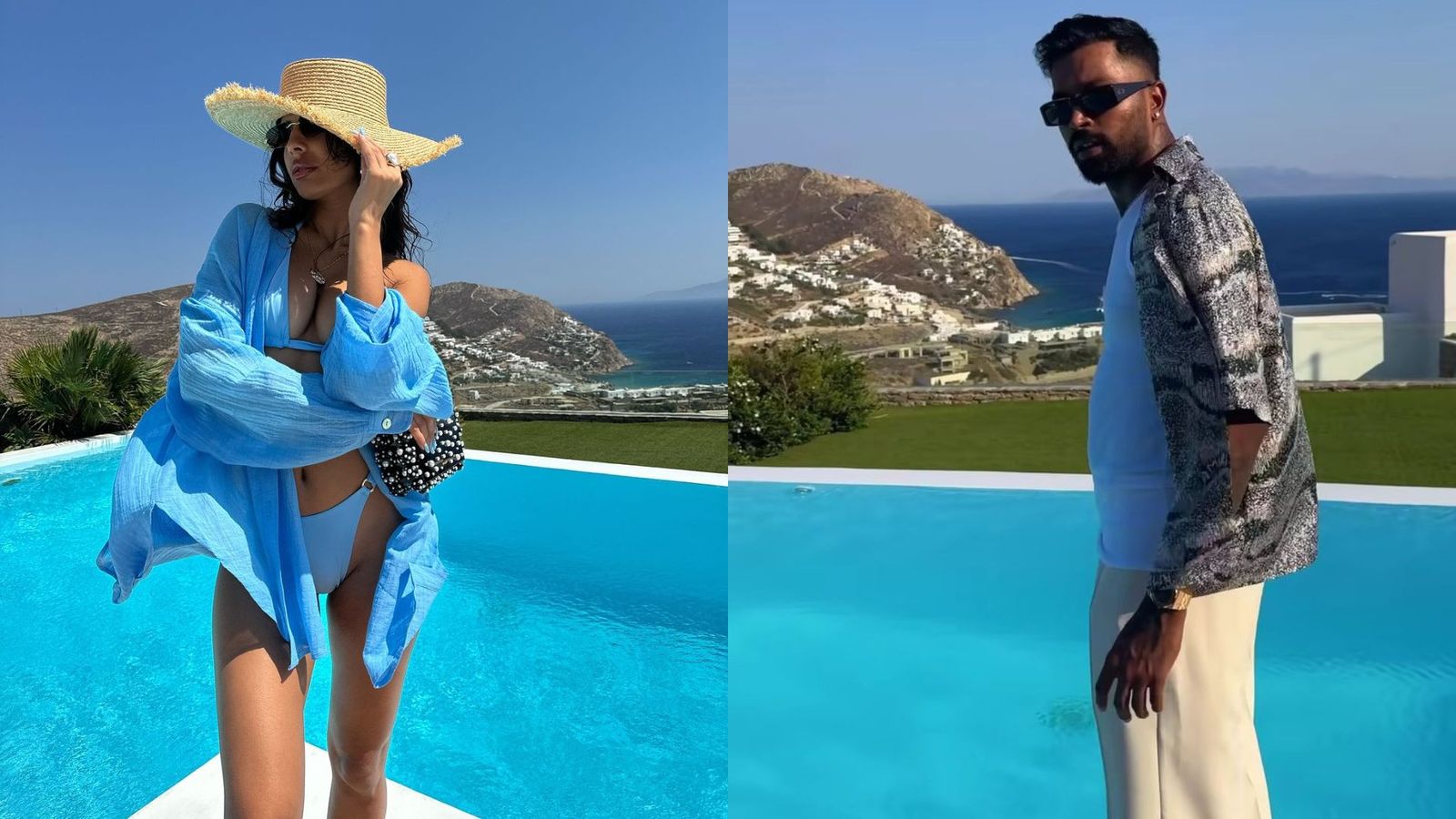With which singer Hardik Pandya is vacationing after divorce with Natasa Stankovic? Who is all-rounders rumoured 'new girlfried' Jasmin Walia and Hardik Pandya in frame (Twitter)