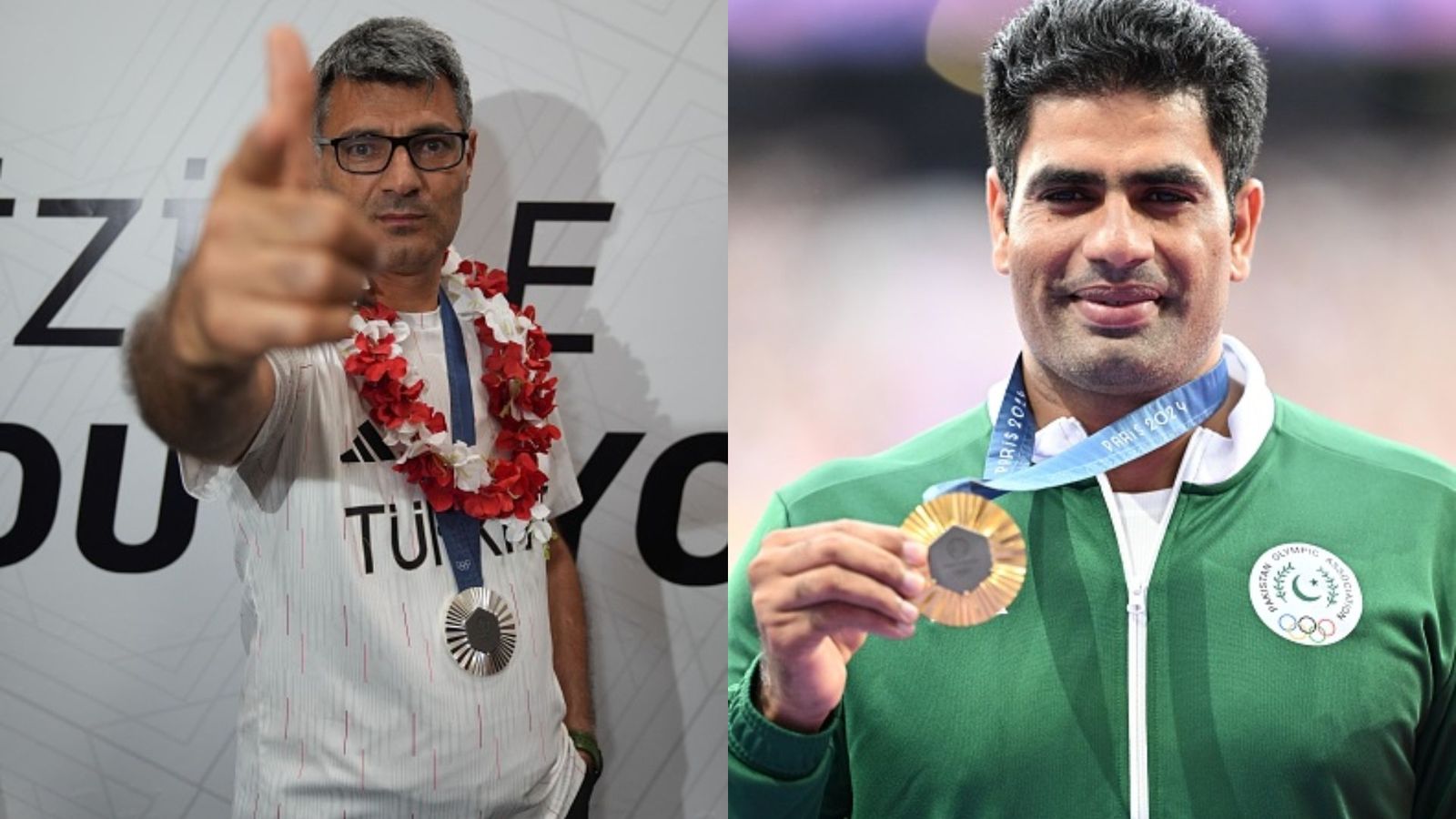 From Pakistan's gold to Turkish sensation Yusuf Dikec; 11 most memorable moments from Paris Olympics 2024 Yusuf Dikec and Arshad Nadeem in frame (Getty)