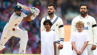 Babar Azam on brink of achieving massive feat before Rohit Sharma, Virat Kohli in Pakistan vs Bangladesh Test series Pakistan's Babar Azam (left) and India's Rohit Sharma and Virat Kohli in this frame. (Getty)