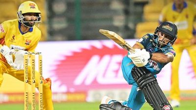 Devdutt Padikkal's teammate smashes 6 sixes in 18-ball fifty, then gets out in one of the rarest way possible in Maharaja T20 Trophy clash Prithviraj Shekhawat plays a sweep shot in Maharaja T20 Trophy clash (Photo Courtesy: Maharaj Trophy, X)