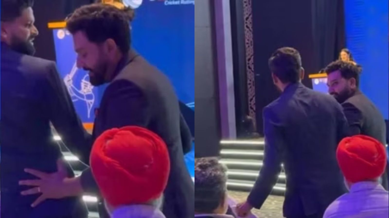 Shreyas Iyer's beautiful gesture towards Indian captain Rohit Sharma during award ceremony wins hearts - WATCH viral video Shreyas Iyer and Rohit Sharma in frame (Twitter screen grab)