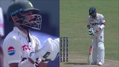 'I don't think the declaration was made hastily': Saud Shakeel reveals why Shan Masood didn't let Mohammad Rizwan score his maiden Test double century Saud Shakeel and Mohammad Rizwan during Day 2 of 1st Test vs Bangladesh (Screengrab: X)